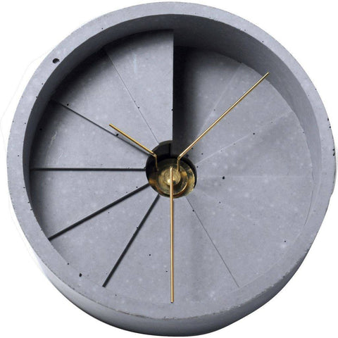 30 Design 4th Dimension Concrete Table Clock | Gold / Gray CC02000